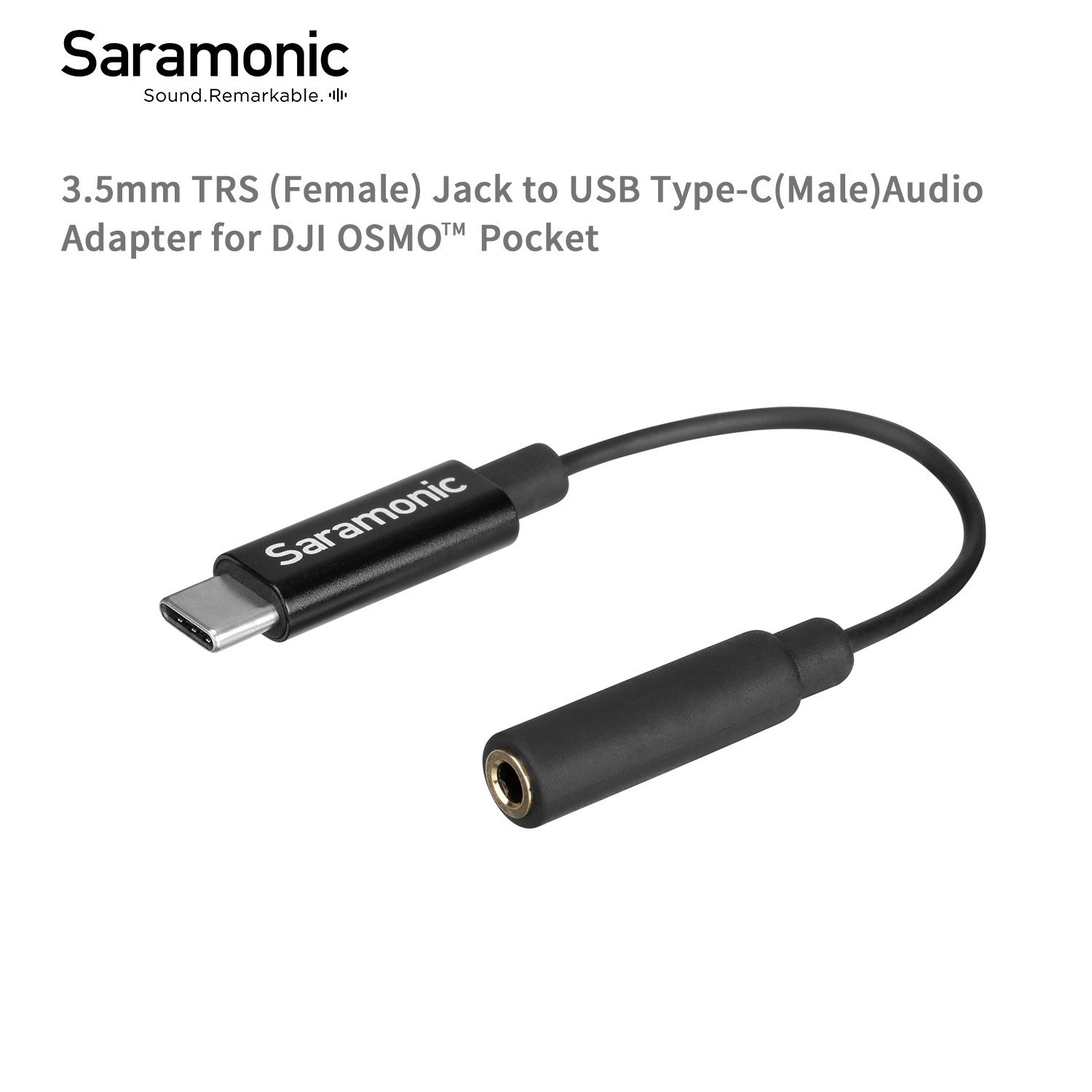 Saramonic SR-C2006 3.5mm TRS(Female)Jack to USB Type-C (Male)Audio Adapter for DJI Osmo Pocket Support Record Mono and Stereo audio
