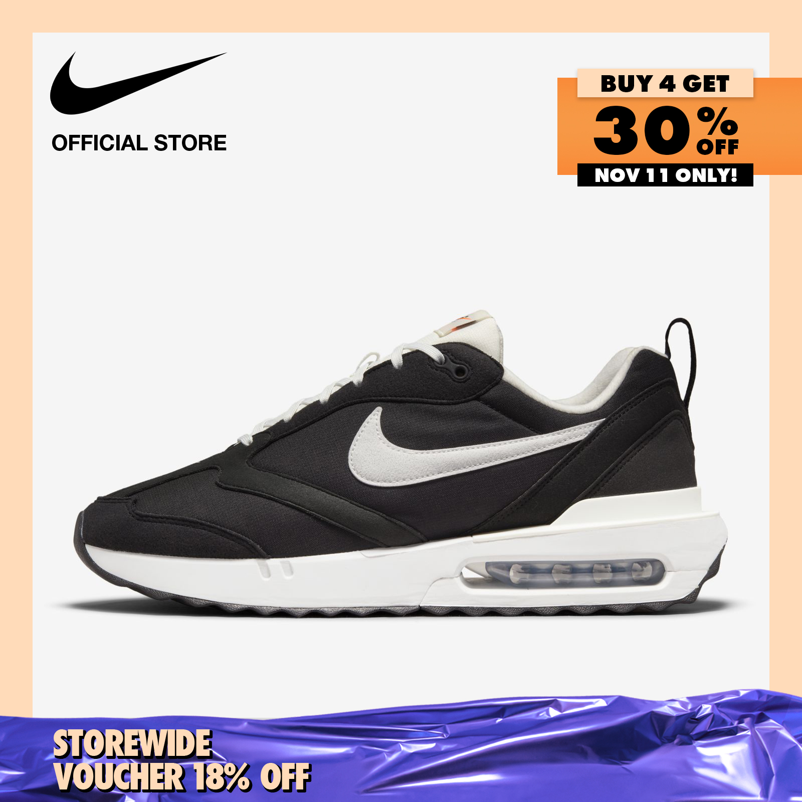 Nike Men's Air Max Dawn Shoes - Black