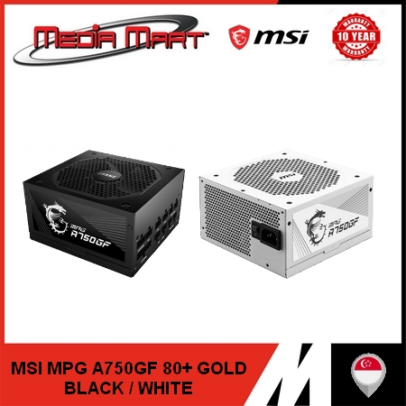 MSI MPG A750GF 750W 80 PLUS GOLD FULLY MODULAR BLACK/WHITE