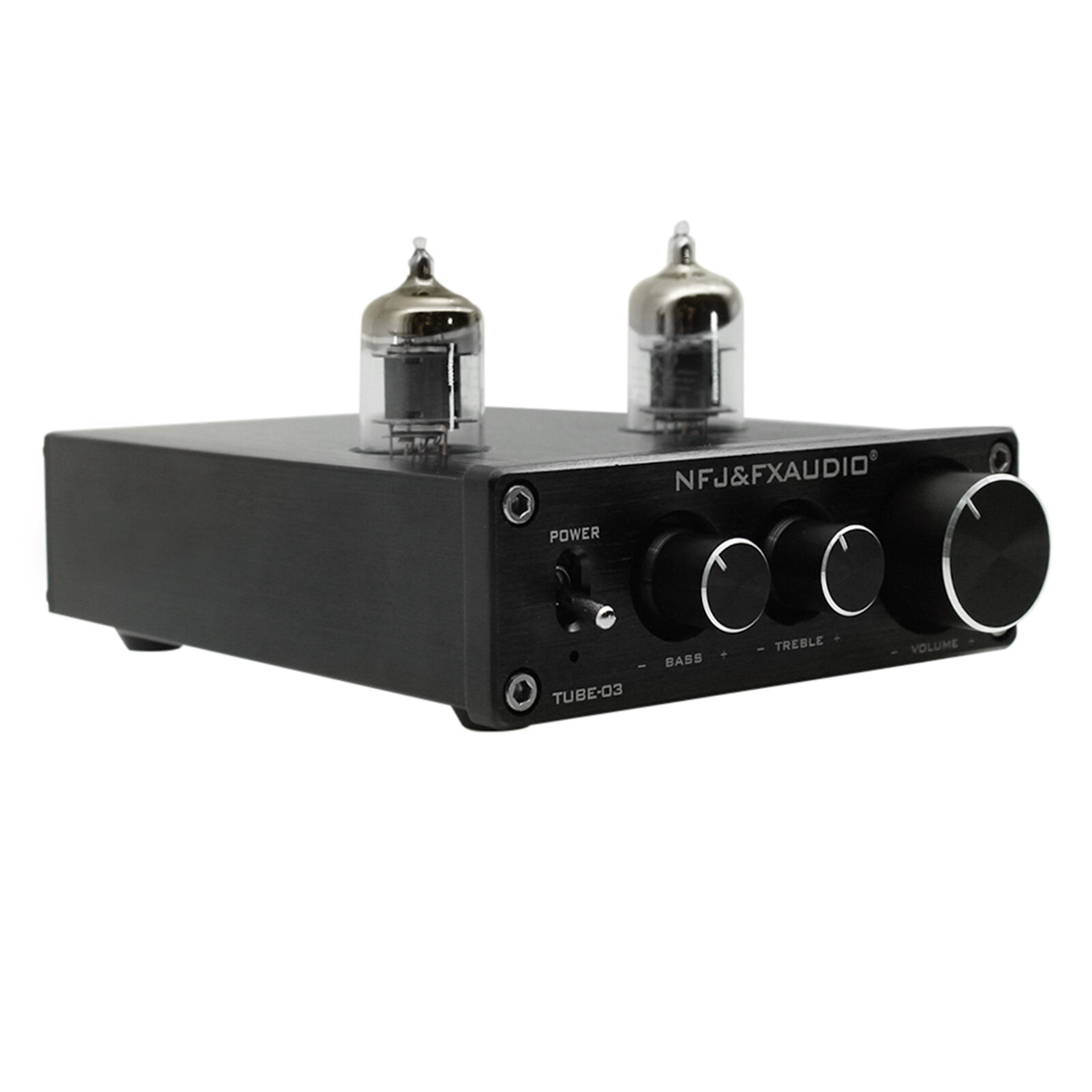 FX-AUDIO TUBE-03 Mini HiFi Audio Preamplifier 6K4 Vacuum Tube Amplifier Buffer Treble Bass Adjustment RCA Preamp
